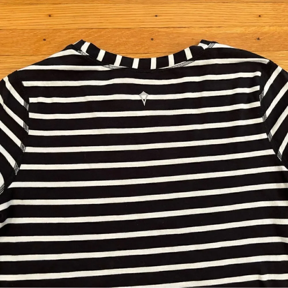 Ivivva by LuLuLemon black/white stripe long sleeve top